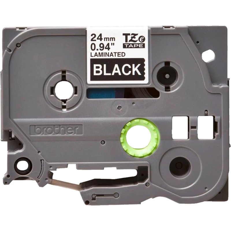 Ruban laminé Brother 24 mm TZE 355 noir écriture blanche