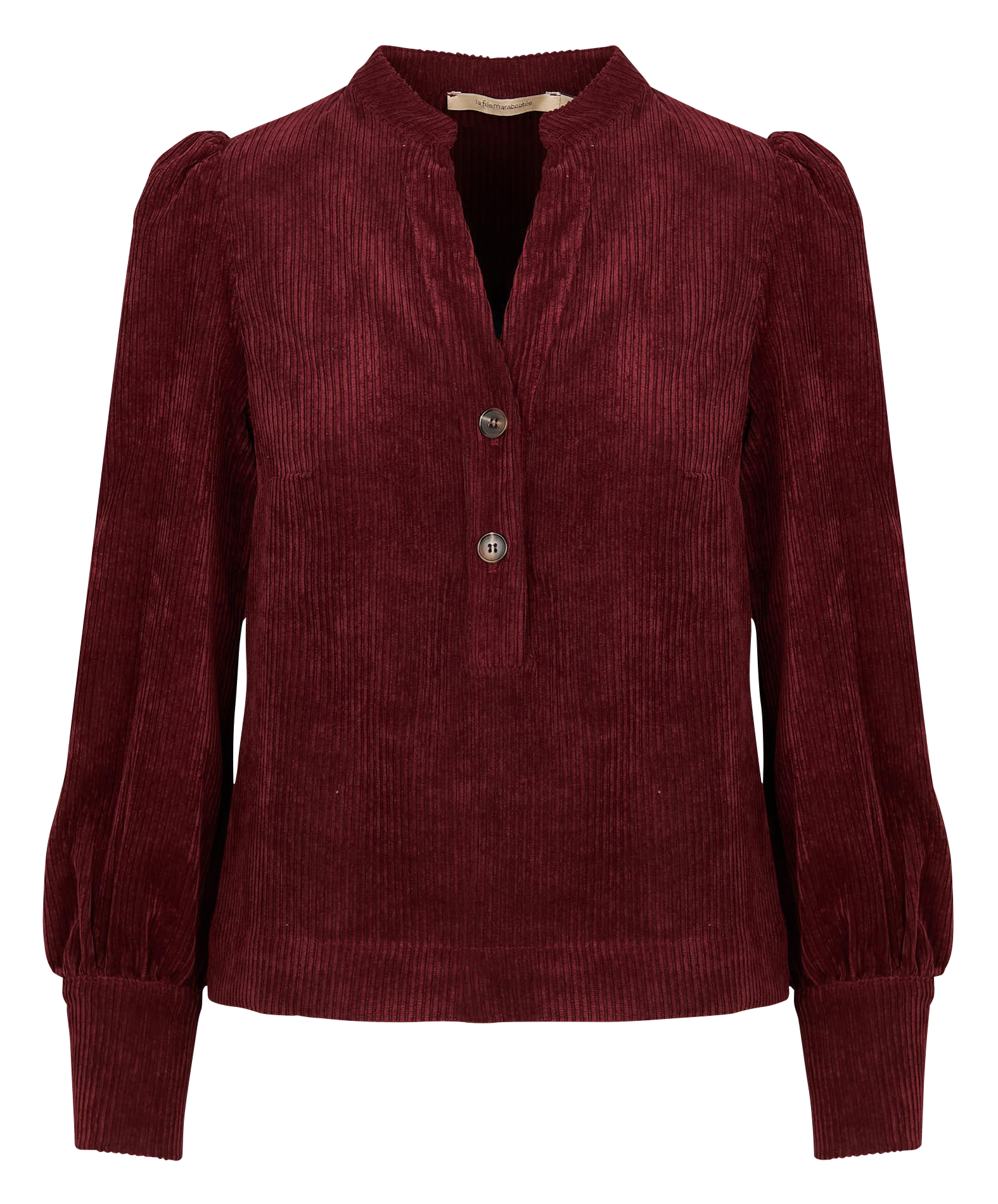 Chemise col tunisien| Marron