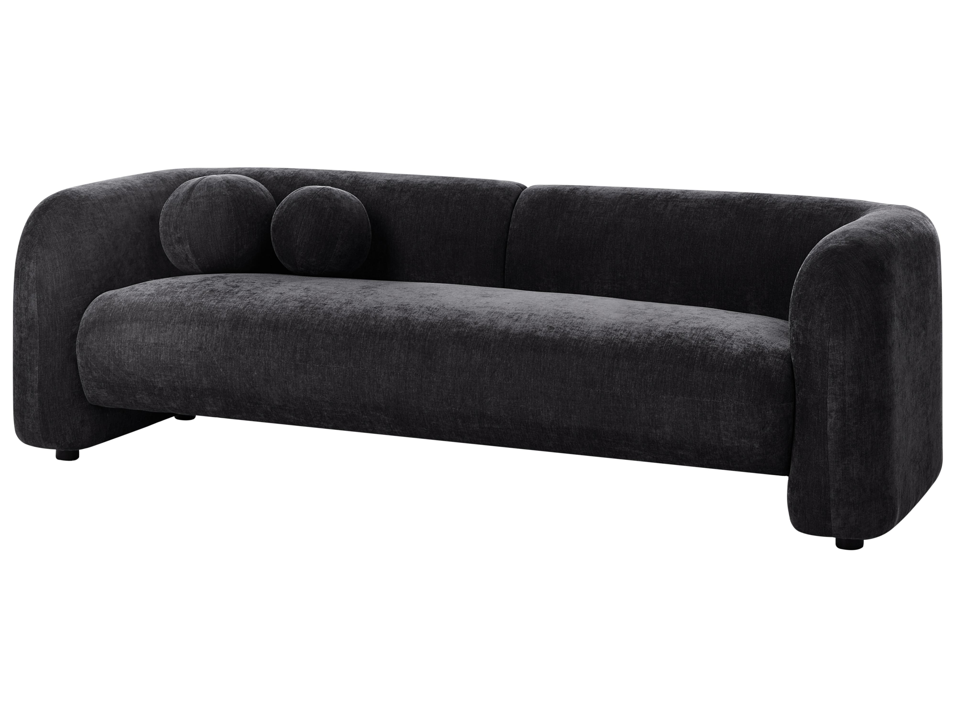 Bank 3-zits LEIREN Chenille Zwart