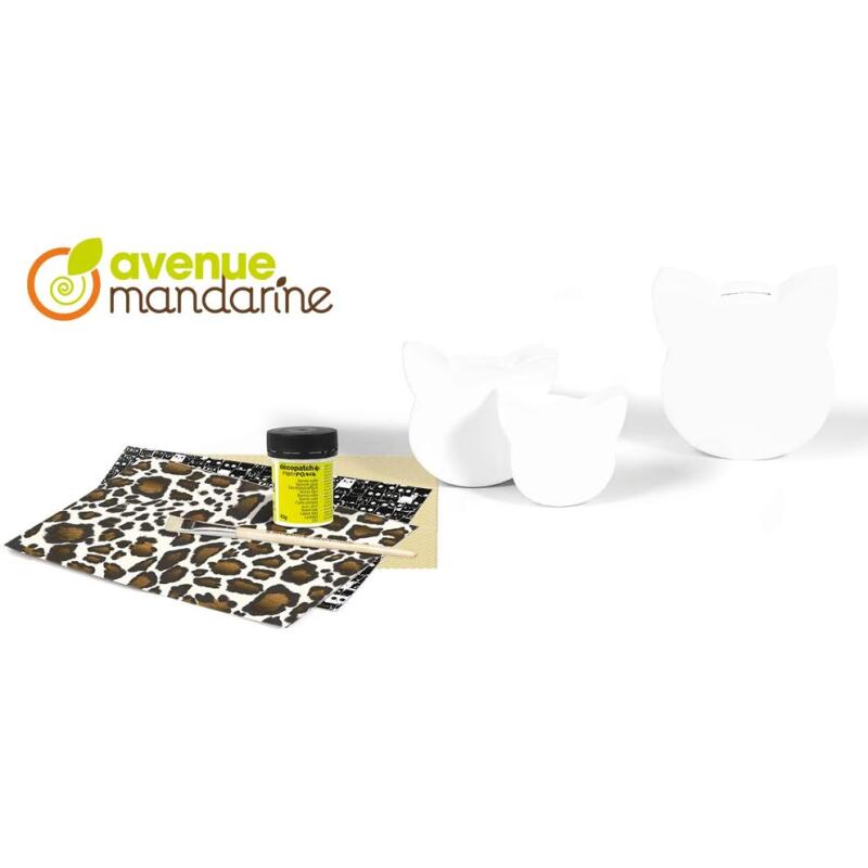 Boîte créative, Décopatch, Boîtes et tirelire Chat - Rose