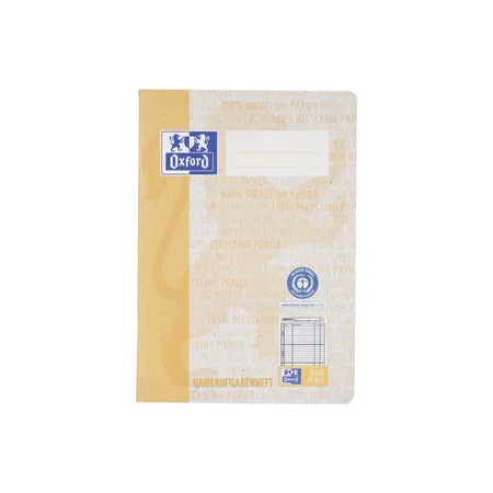 Oxford Recycling Hausaufgabenheft A5, 48 Blatt, Sonderlineatur, 90 g/m², Optik Paper®
