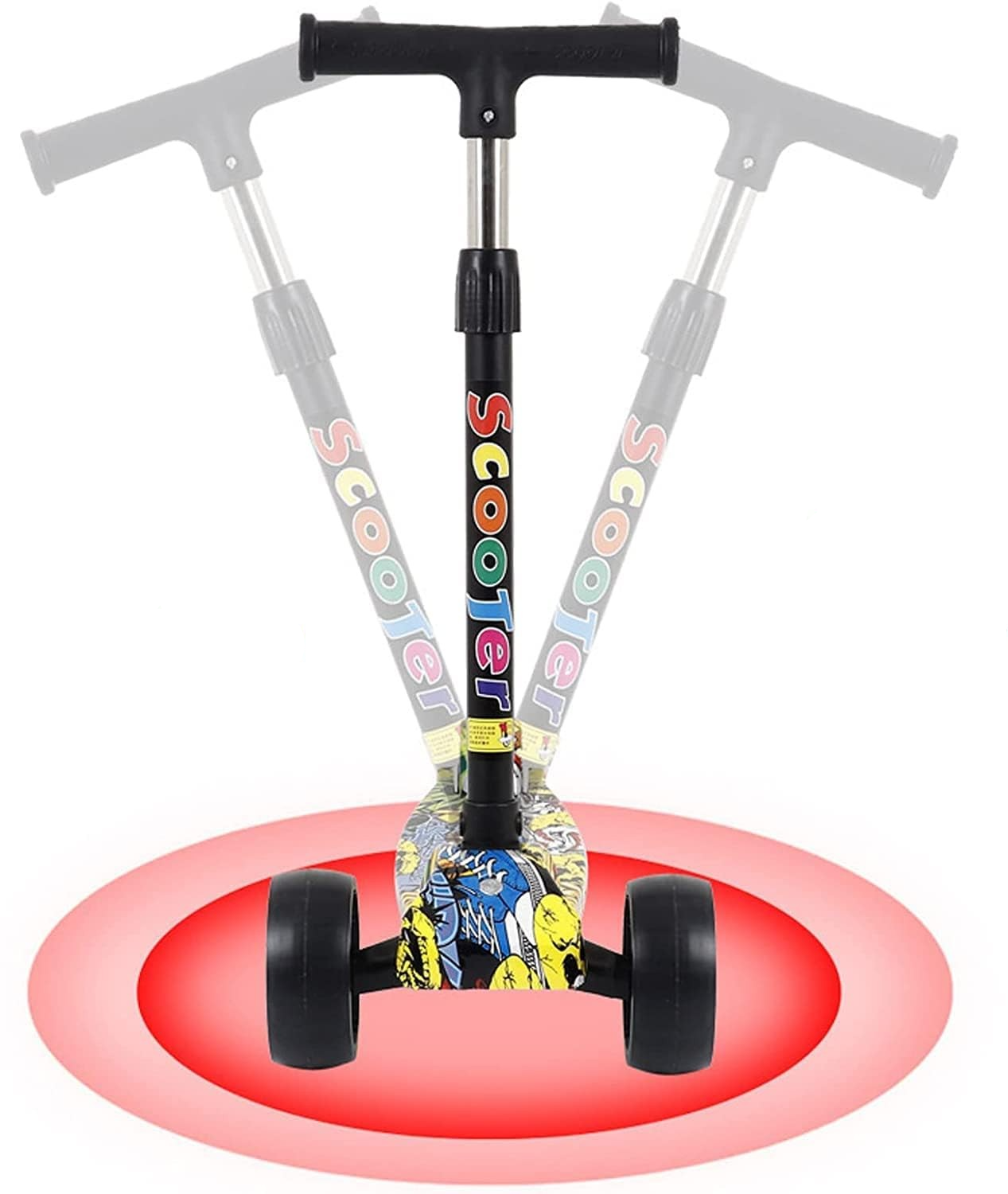 Kinder Scooter Klappbarer Tretroller Spielzeug Roller Dreiradscooter Kickroller mit LED Rädern - Bunt