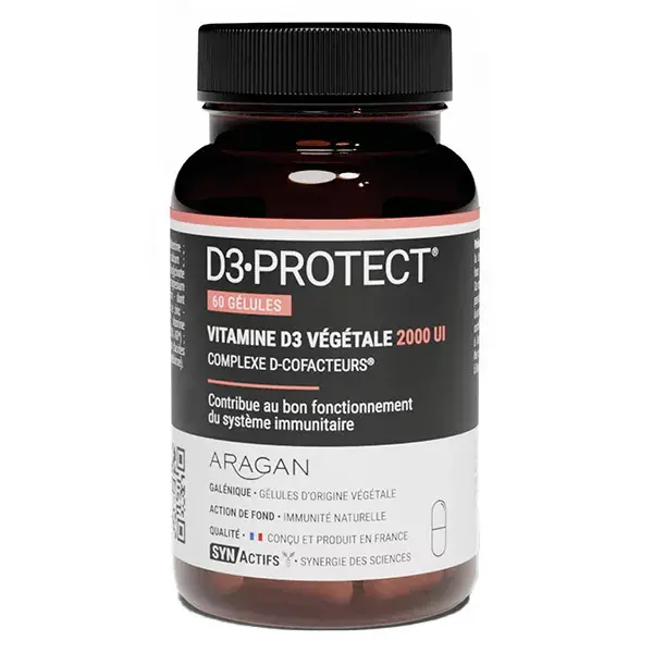 Aragan - Synactifs - D3 Protect - Imunidade - Vitamina D3, Magnésio - 60 cápsulas