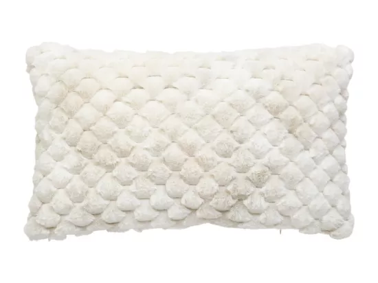 Coussin décoratif jacquard Fourrure Beige 38 x 58 cm