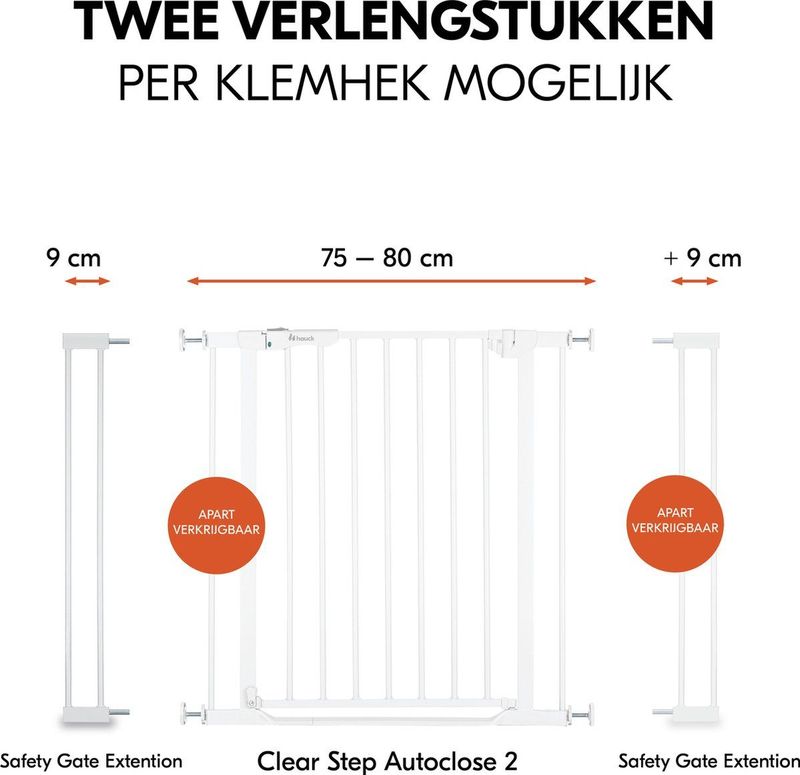 Veiligheidshekverlenging - 9 cm - Inclusief Aansluitingen - Geschikt voor Diverse Deuren