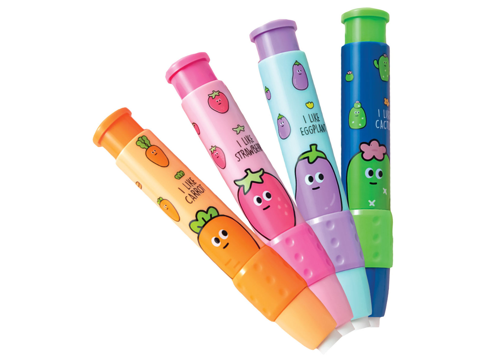 BORRACHA CUTE VEGETAIS & MORANGO RETRÁTIL MODELOS SORTIDOS