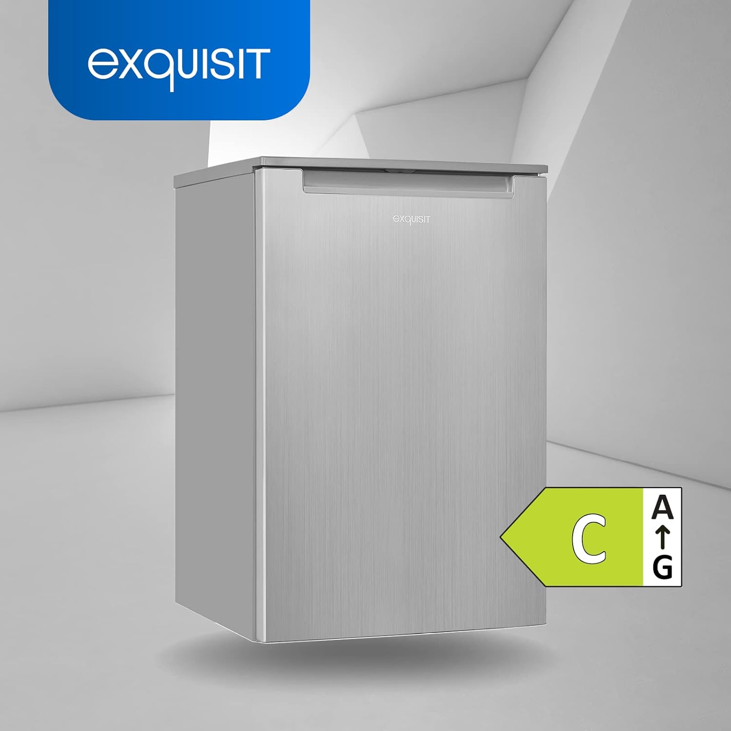 Exquisit Gefrierschrank GS81-040C inoxlook | Tiefkühlschrank klein 87 l Nutzinhalt | 4 Sterne Gefrieren | Gefrierschrank klein