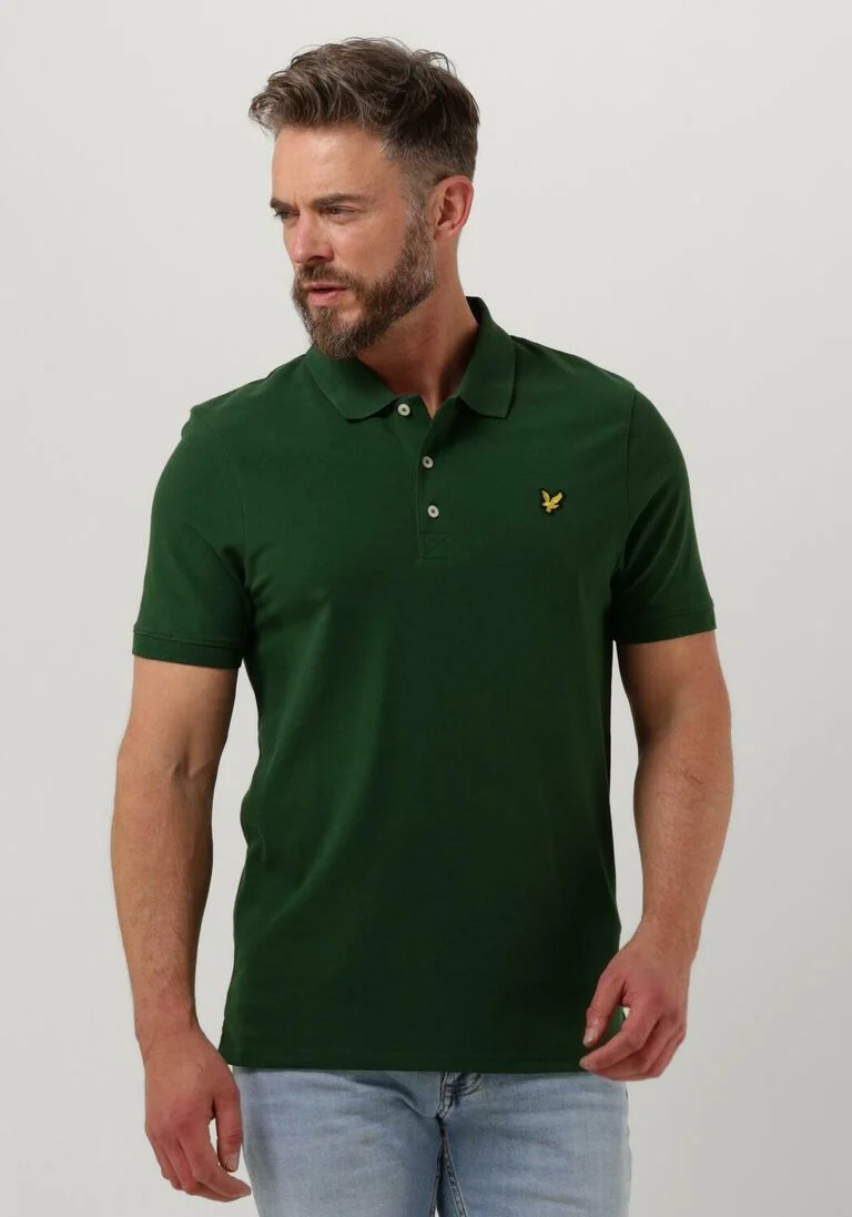 LYLE & SCOTT groene lyle & scott polo plain polo shirt