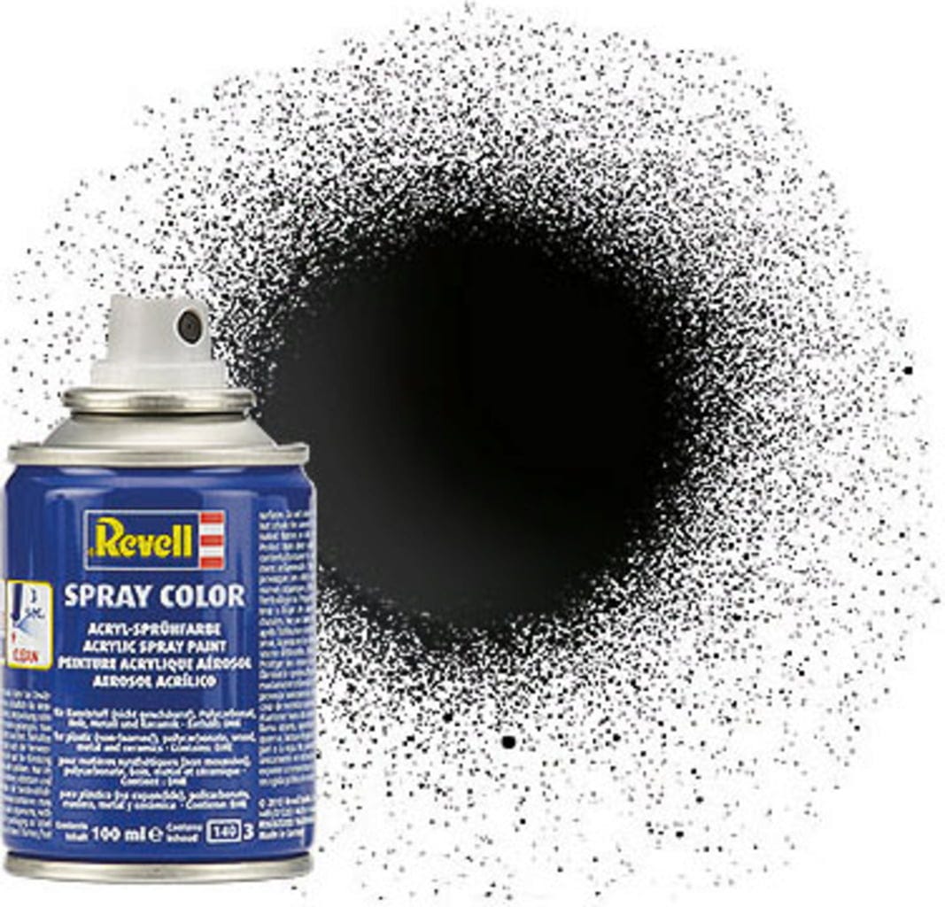 Revell  Spray schwarz, glänzend, 100 ml    Sprühlack für viele verschiedene Materialien