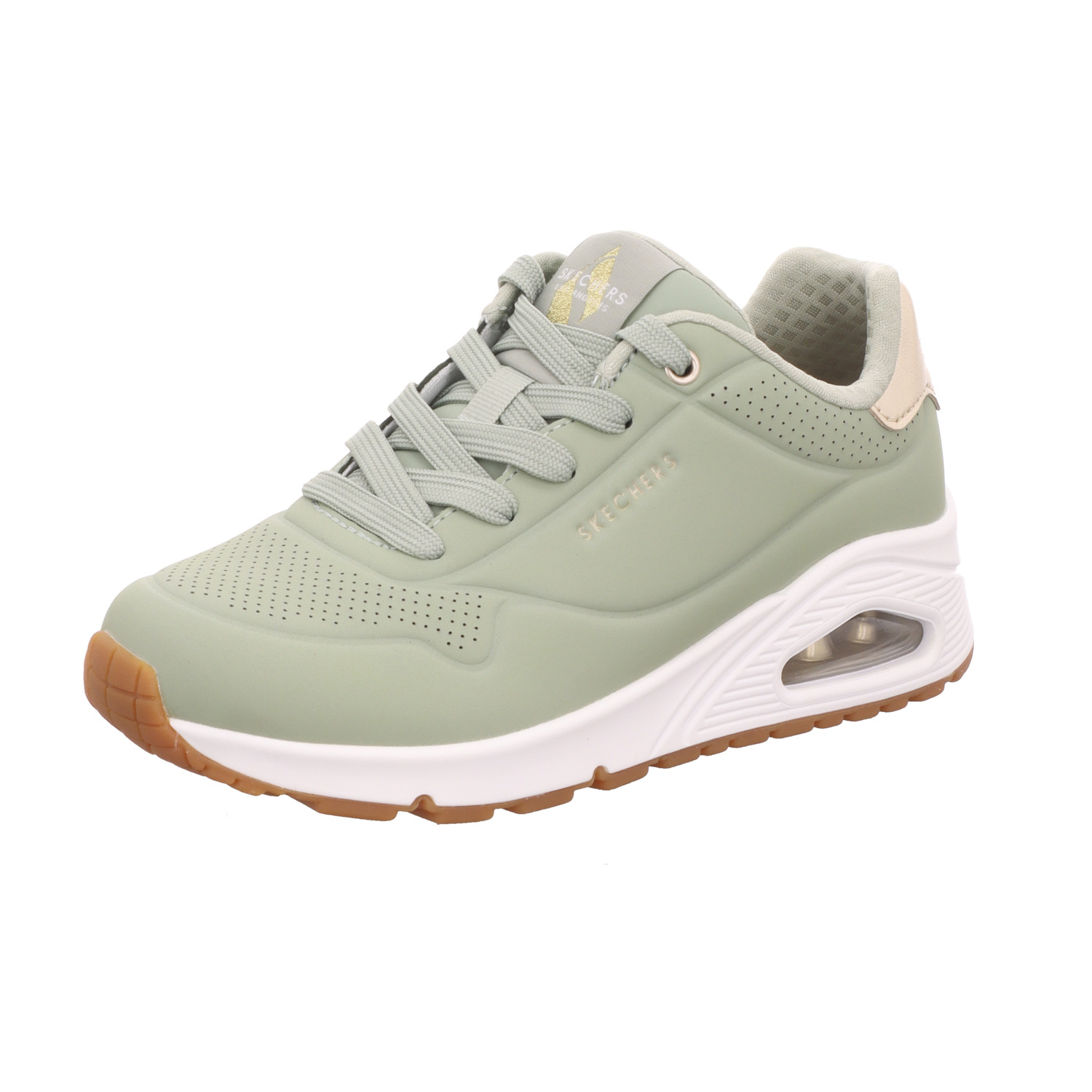 Skechers Damen-Sneaker UNO - GOLDEN AIR Grün-Silber-Weiß