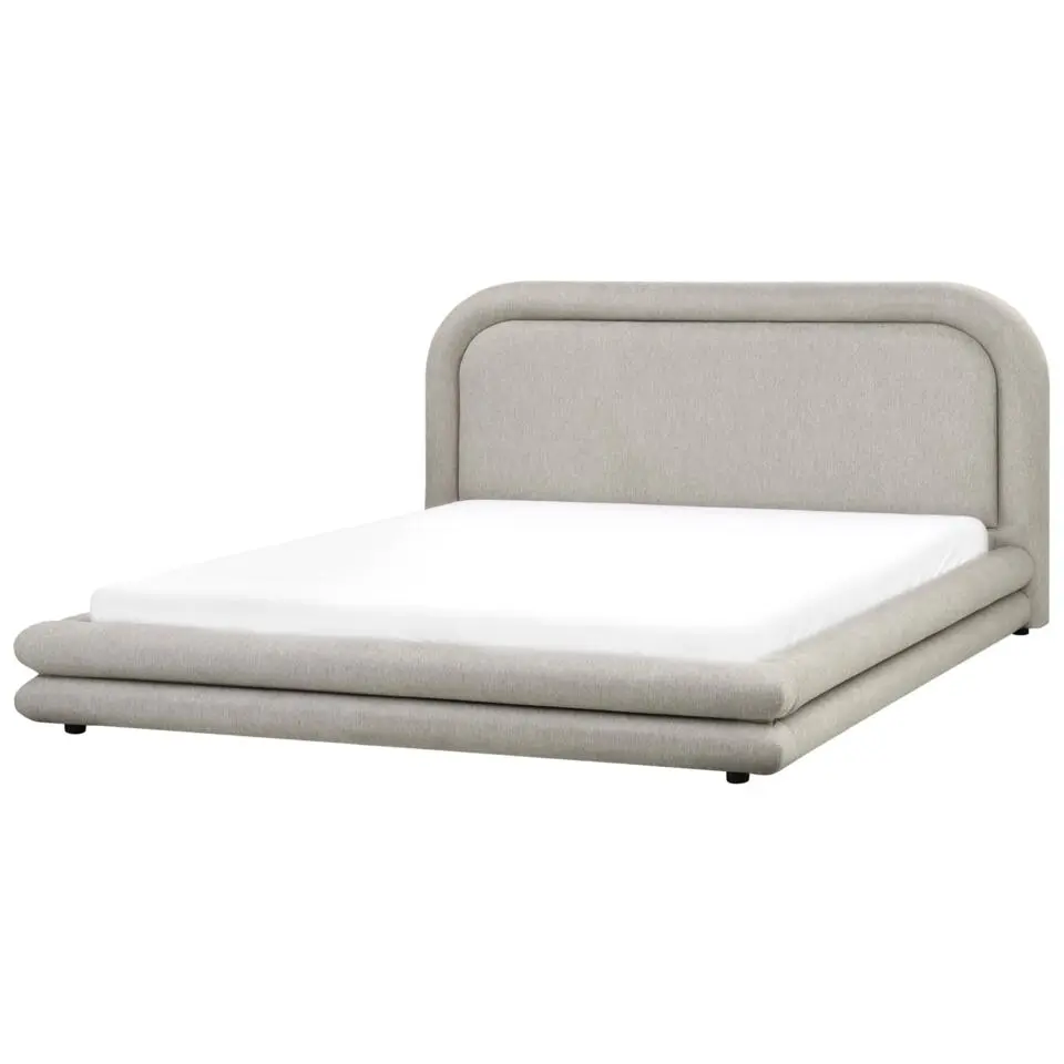 LAVARDENS - Bed - Taupe - 180 x 200 cm - Kunstlinnen