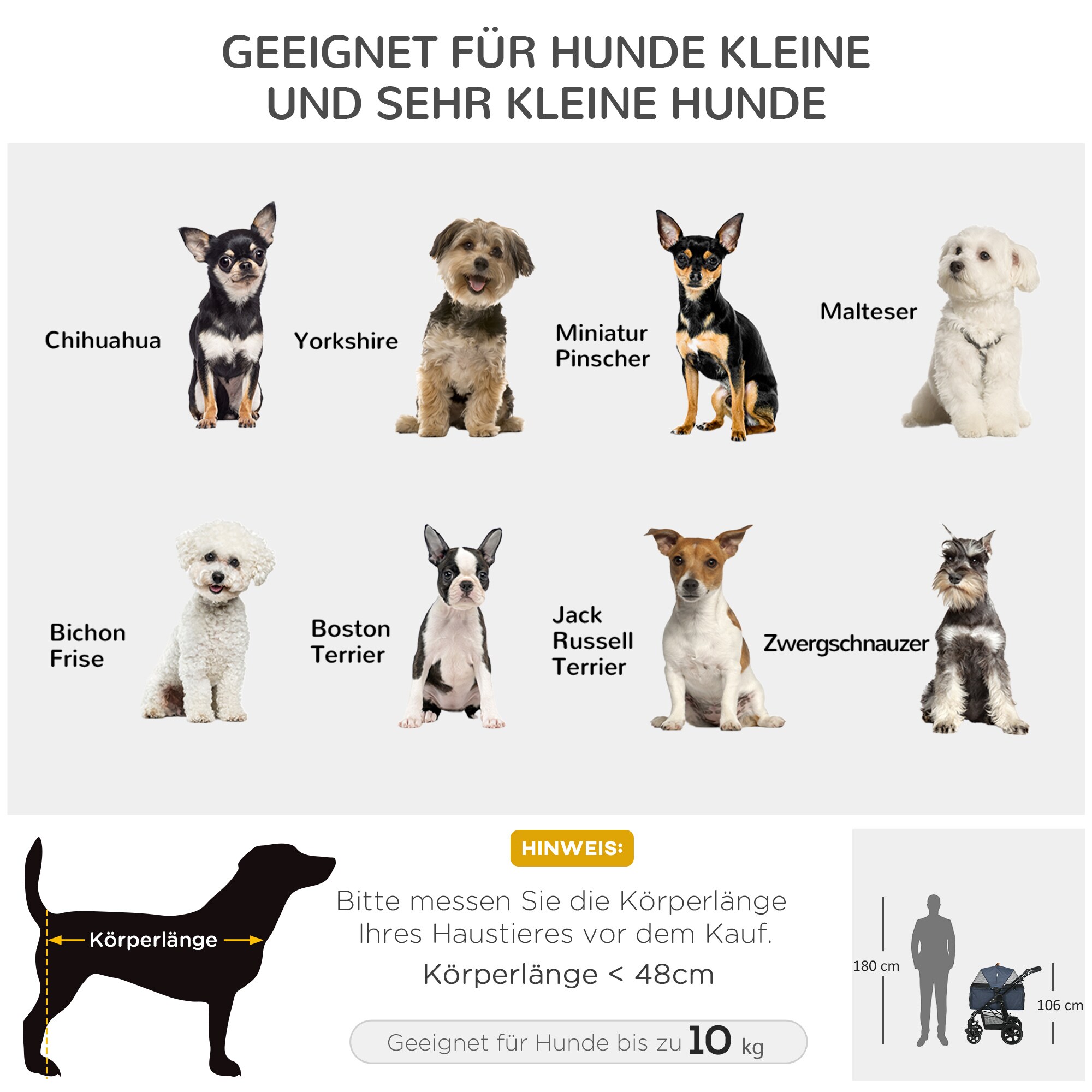 PawHut Hundebuggy mit Meshfenster blau 99L x 62B x 106H cm