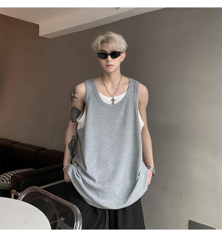 Priam - Mock tweedelig tanktopje in twee kleuren