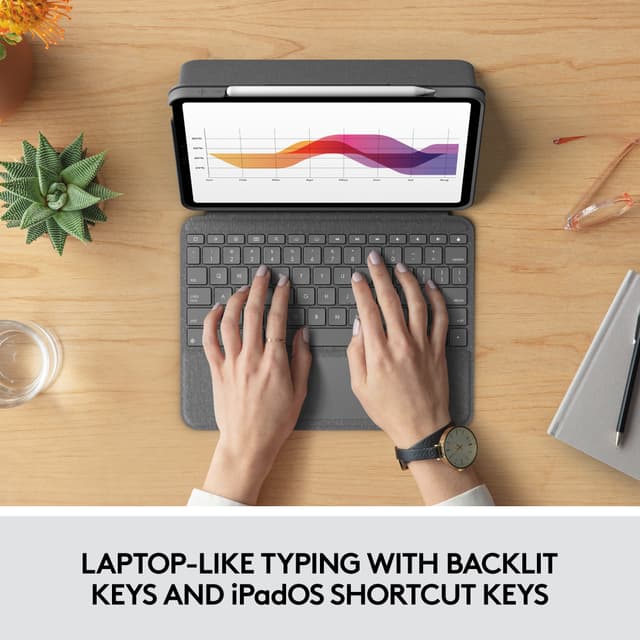 Logitech Folio Touch tastaturetui til iPad Air 4. Gen.