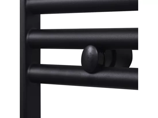 Sèche-serviettes eau chaude à rails incurvés noir 500 x 1160 mm