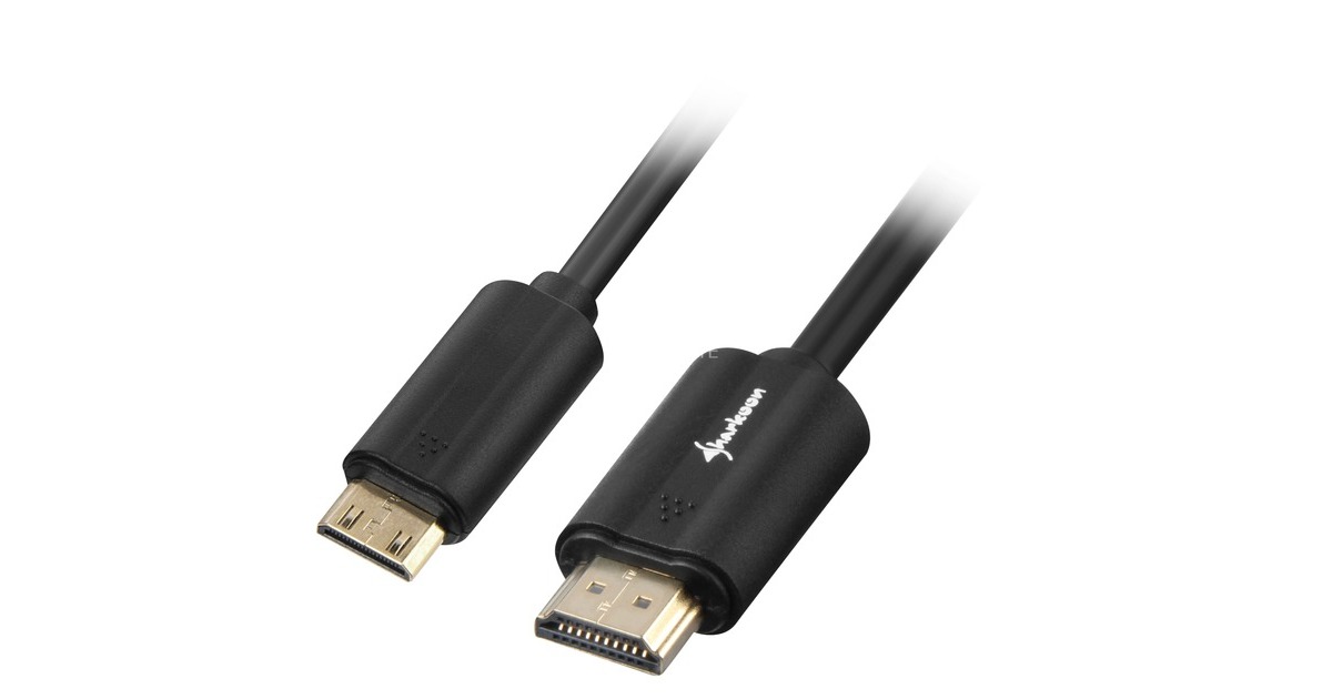 SharkoonHDMI > mini-HDMI 2.0 adapter  (Zwart, 3 meter, 4K)