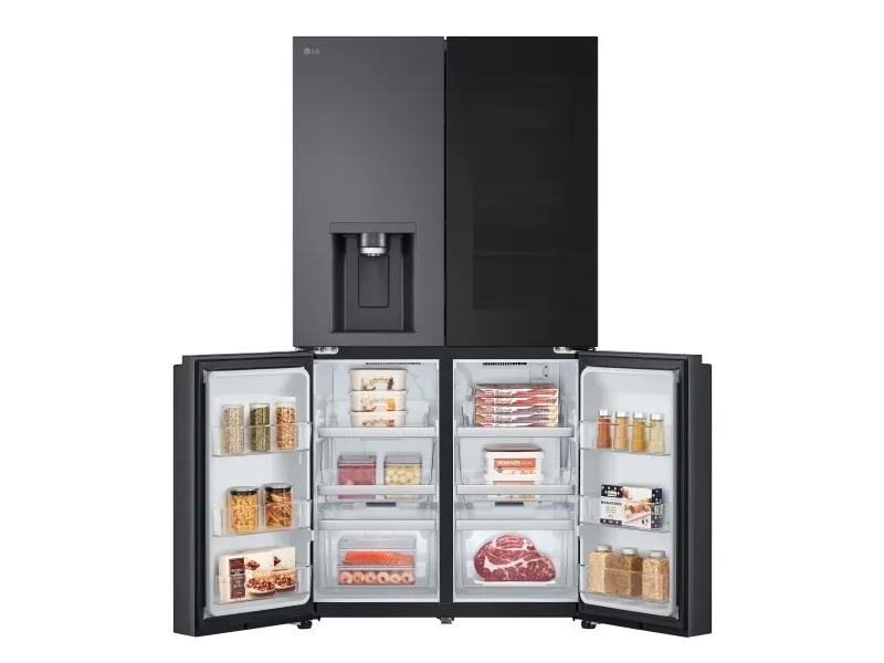 LG GMG960EVJE - Køleskab/fryser - frans dør-bundfryser med vanddispenser, isdispenser - Wi-Fi - bredde: 91.4 cm - dybde: 72.9 cm - højde: 179.2 cm - 638 liter - Klasse E - essens sort stål