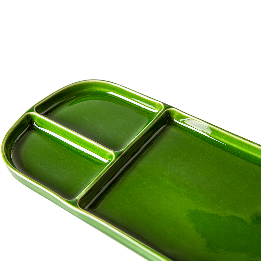 Schaal Emeralds rectangular groen