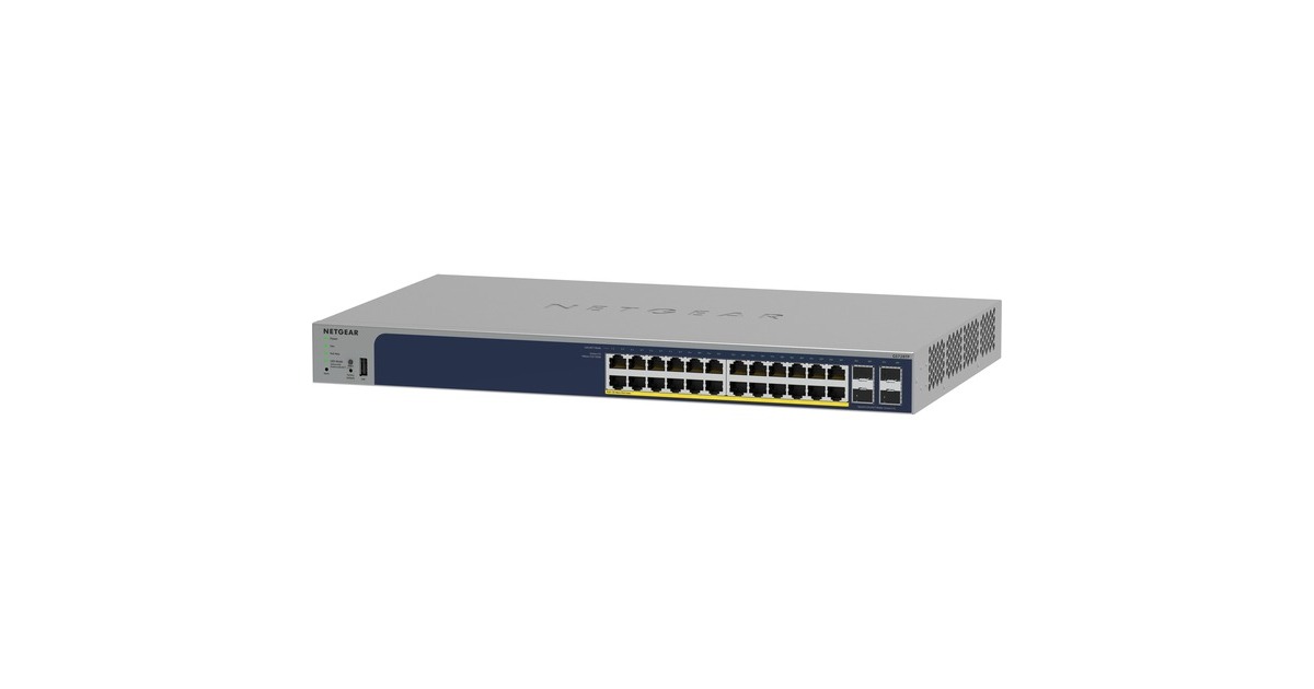 Netgear24-Port Gigabit Ethernet PoE+ Smart Switch with 4 SFP Ports (GS728TPv3)