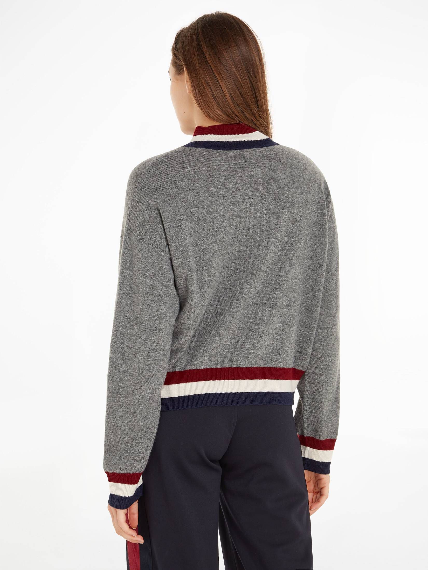 Tommy Hilfiger| Damen Strickpullover WOOL CASHMERE MOCK-NK SWT Relaxed Fit