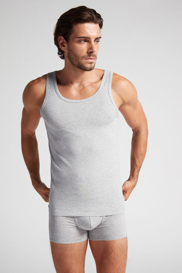 Camiseta sem mangas com gola redonda