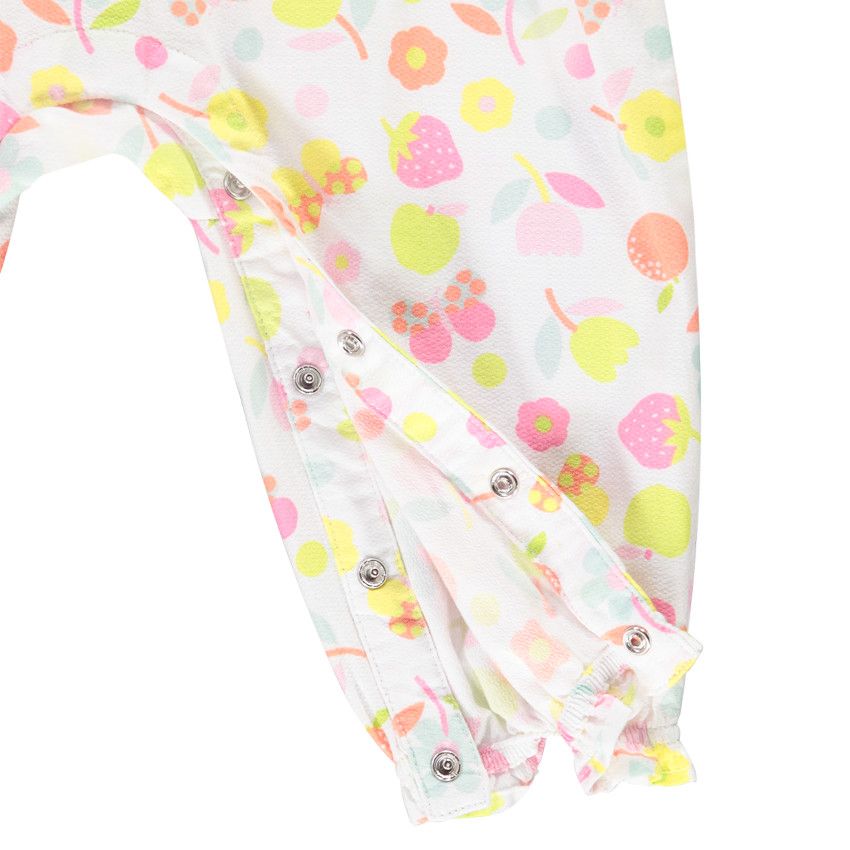 Combinaison longue imprimé fruits pour bébé fille - Blanc