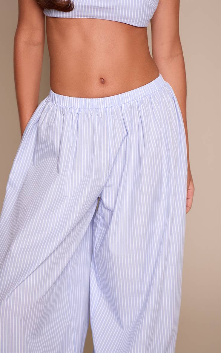 Bleu Pantalon Tissé À Ourlet Ballon