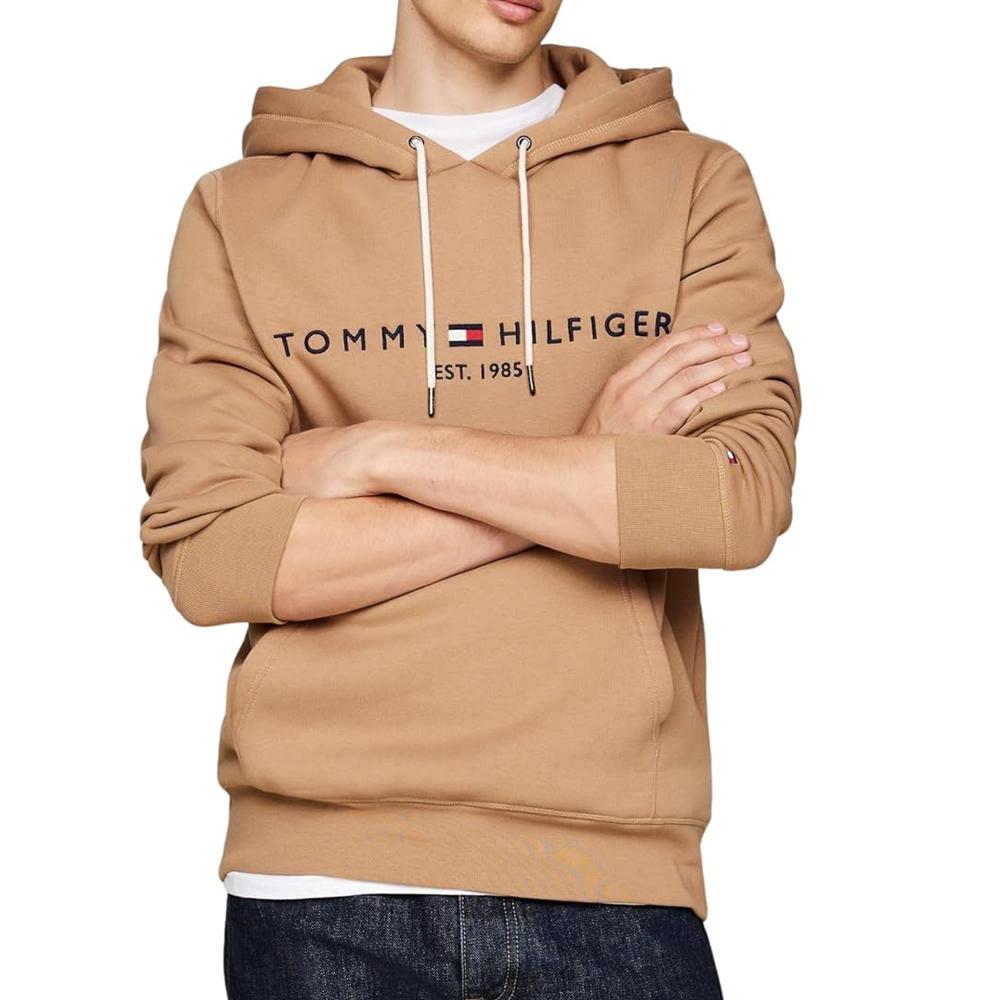 Tommy Hilfiger Sweat à Capuche Beige Homme Tommy Hilfiger Logo Hoodie