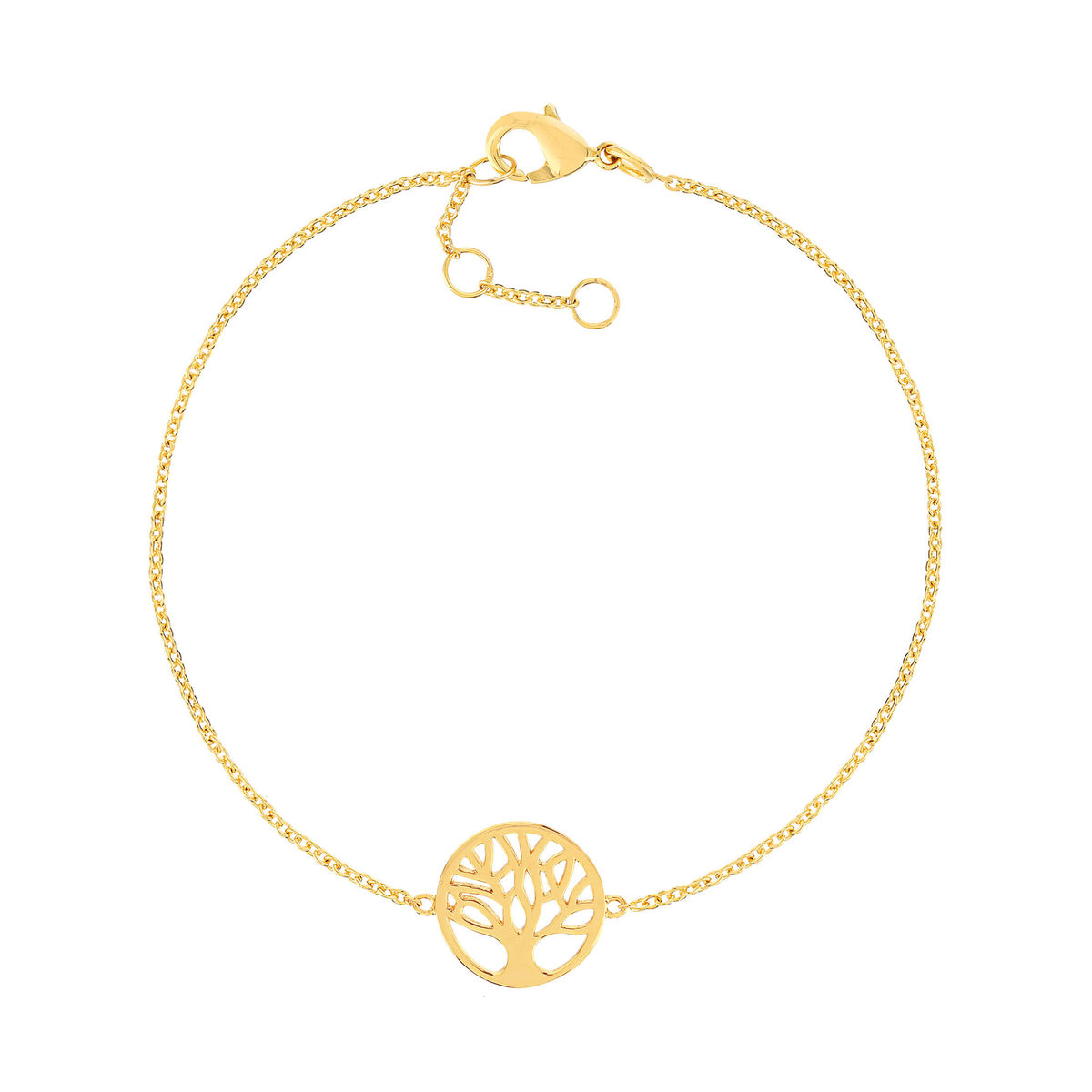 Bracelet plaqué or arbre de vie 19 cm