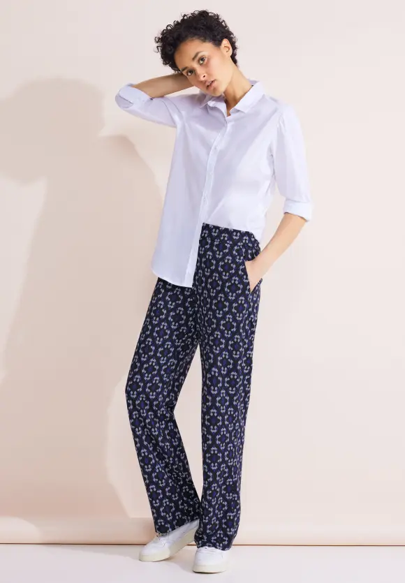 Casual Fit Jacquard Hose - deep blue