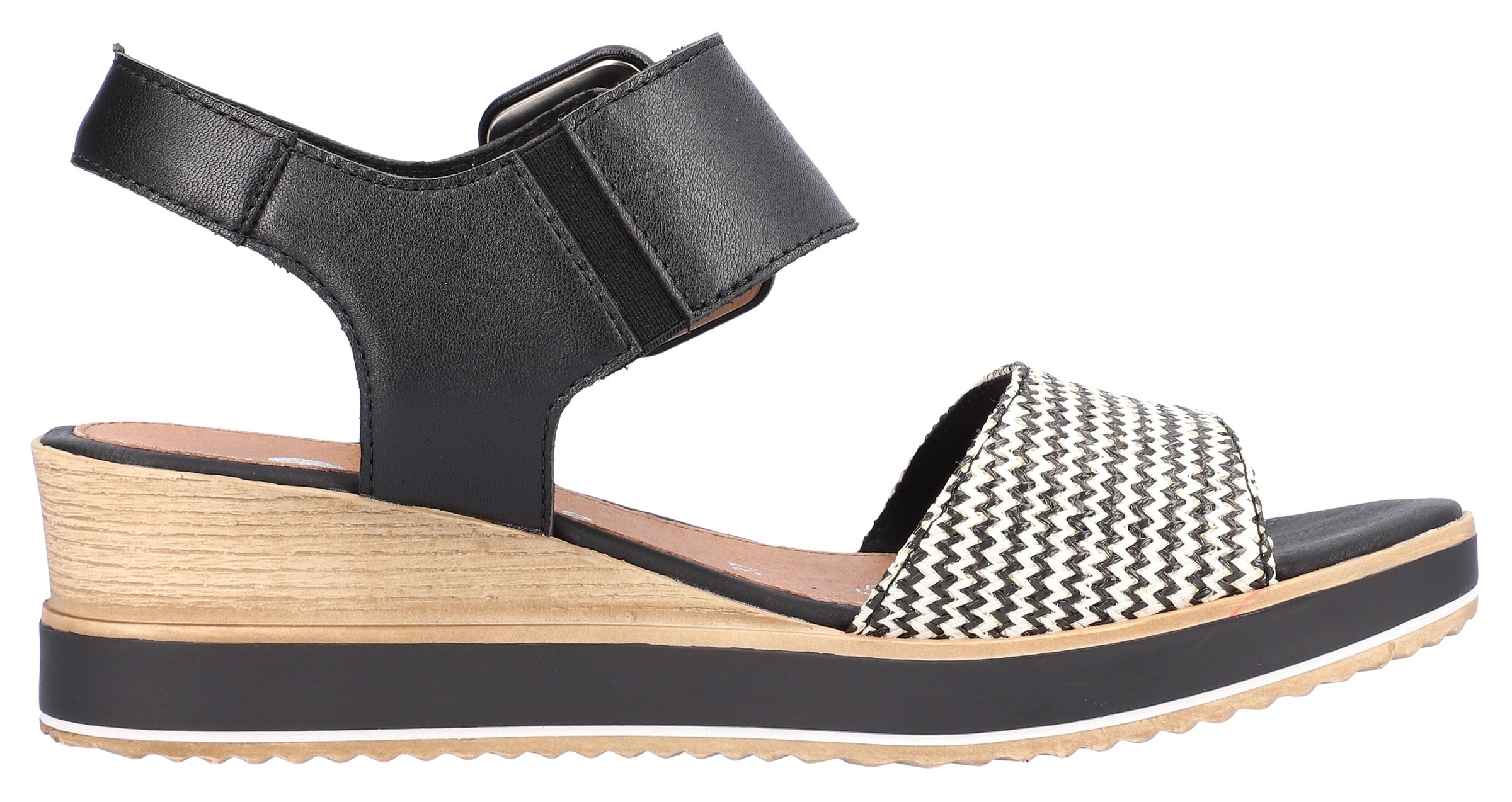 Remonte Sandalette »ELLE-Collection«  , Sommerschuh, Sandale, Bequemschuh mit Klett unter der Zierschnalle