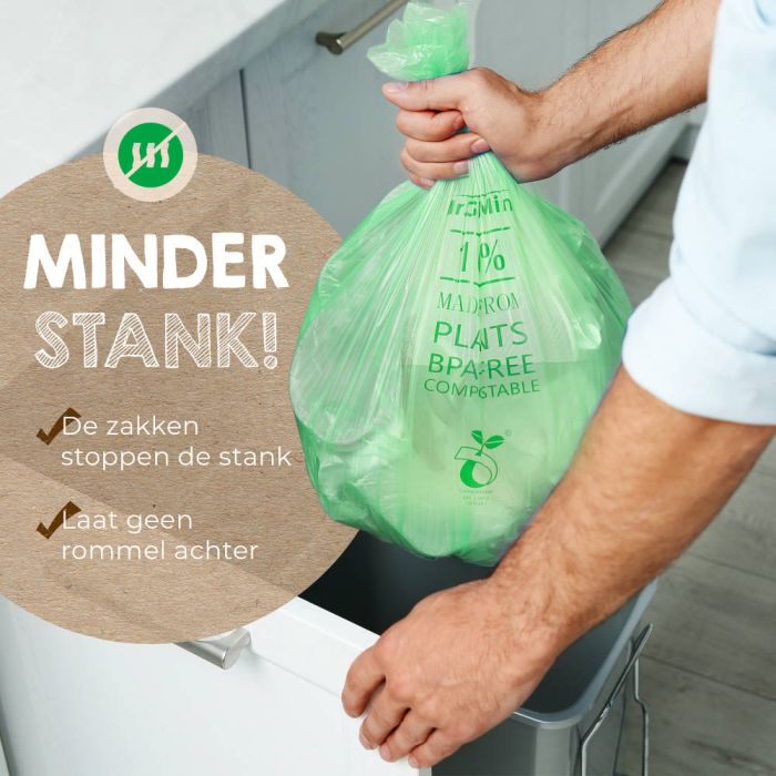 140st Afvalzak bio Mr. Green Mind 43x46cm 10 liter dispenser 140 stuks (8713631204083)