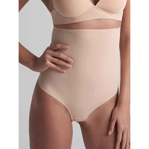 Bye Bra Sculpting High Waist Thong, Beige, L