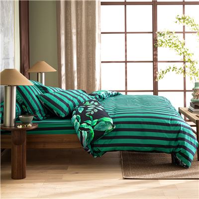 Linge de lit feuillage exotique