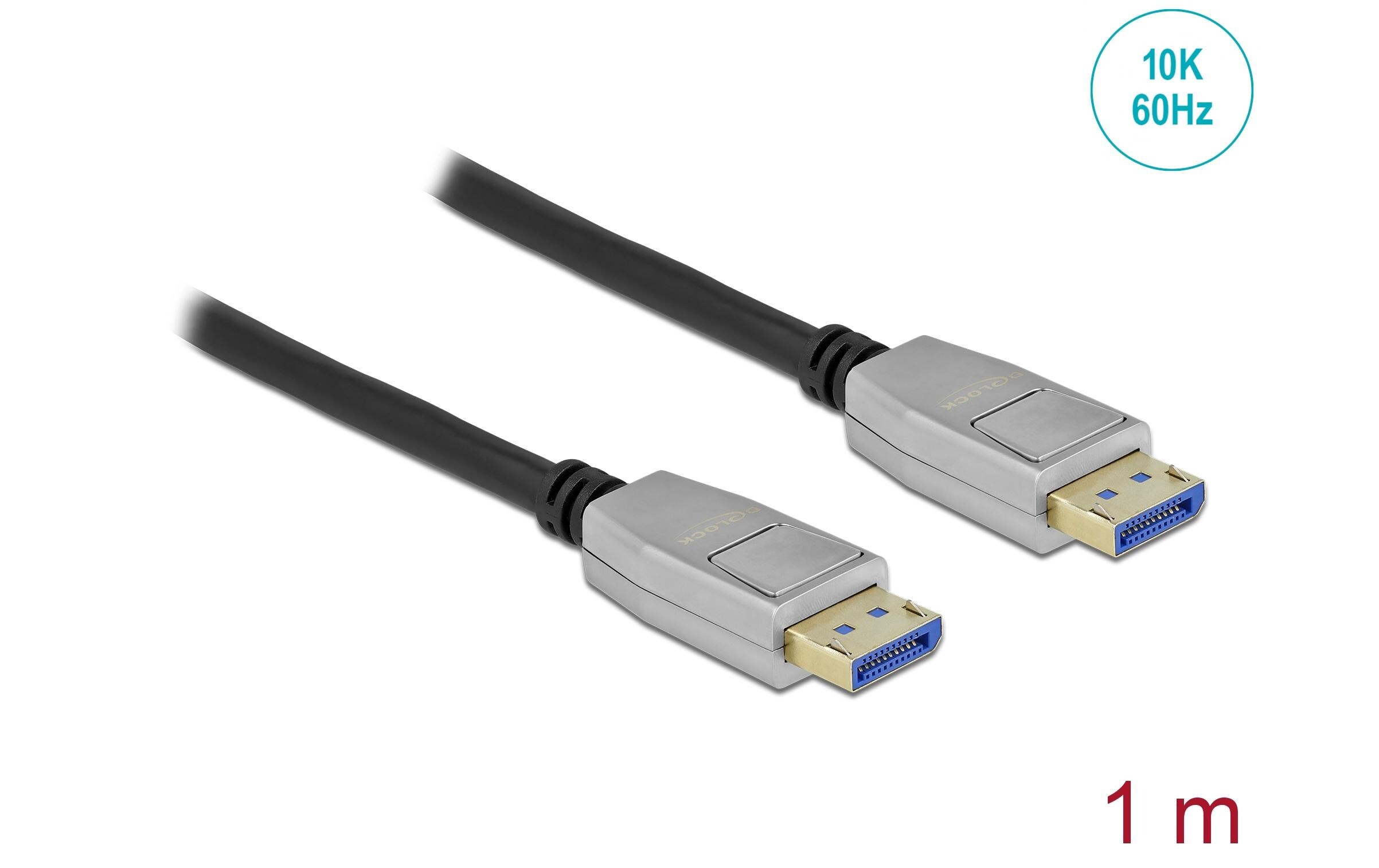 Kabel 10K 60Hz, 54Gbps DisplayPort - DisplayPort, 1 mDelock DisplayPort Kabel 10K 60 Hz 54 Gbps 1 m