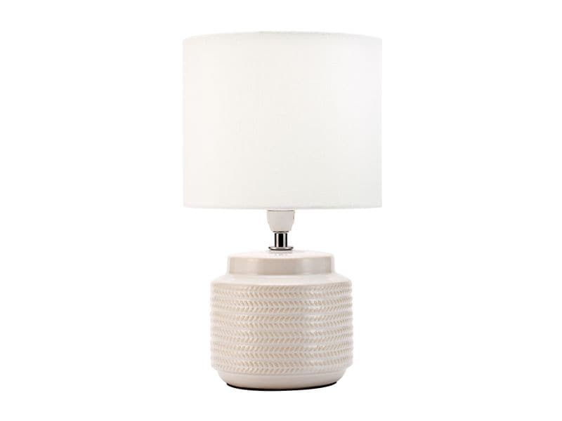 Pauleen Tischleuchte Bright Soul, E14, Beige Schreibtischleuchte aus Stoff/Keramik