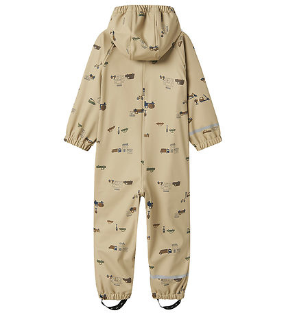 Name It Regenanzug m. Fleece - PU - NmmTrocken10 - White Pepper/