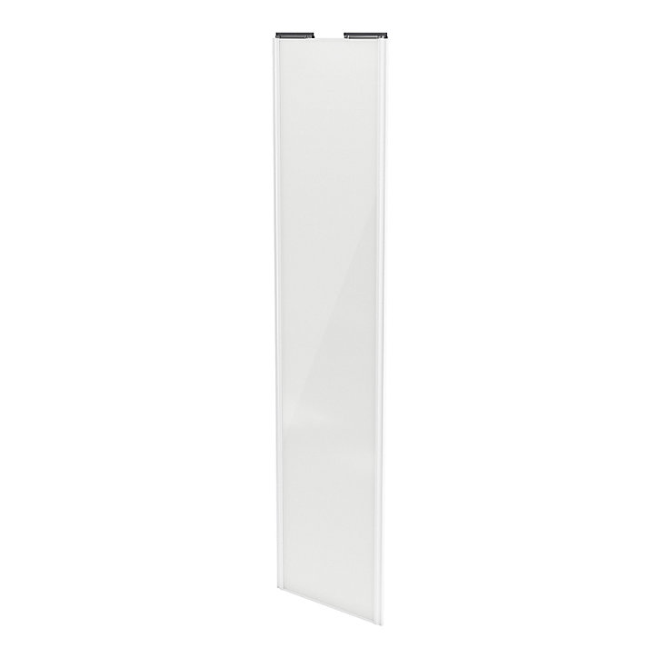 Porte de placard coulissante blanc brillant profil blanc GoodHome Arius H. 248,5 x L. 62.2 cm + amortisseurs