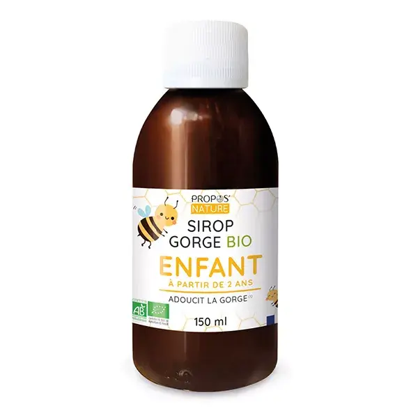 Propos'Nature - Xarope Orgânico para Garganta Infantil - Própolis e Mel - 100% Natural - 150ml
