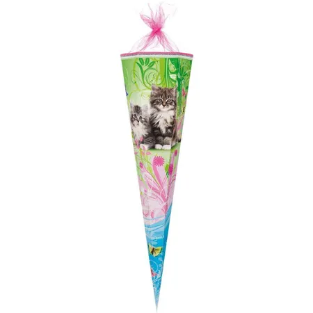 Nestler Schultüte Katzenkinder eckig, 85cm