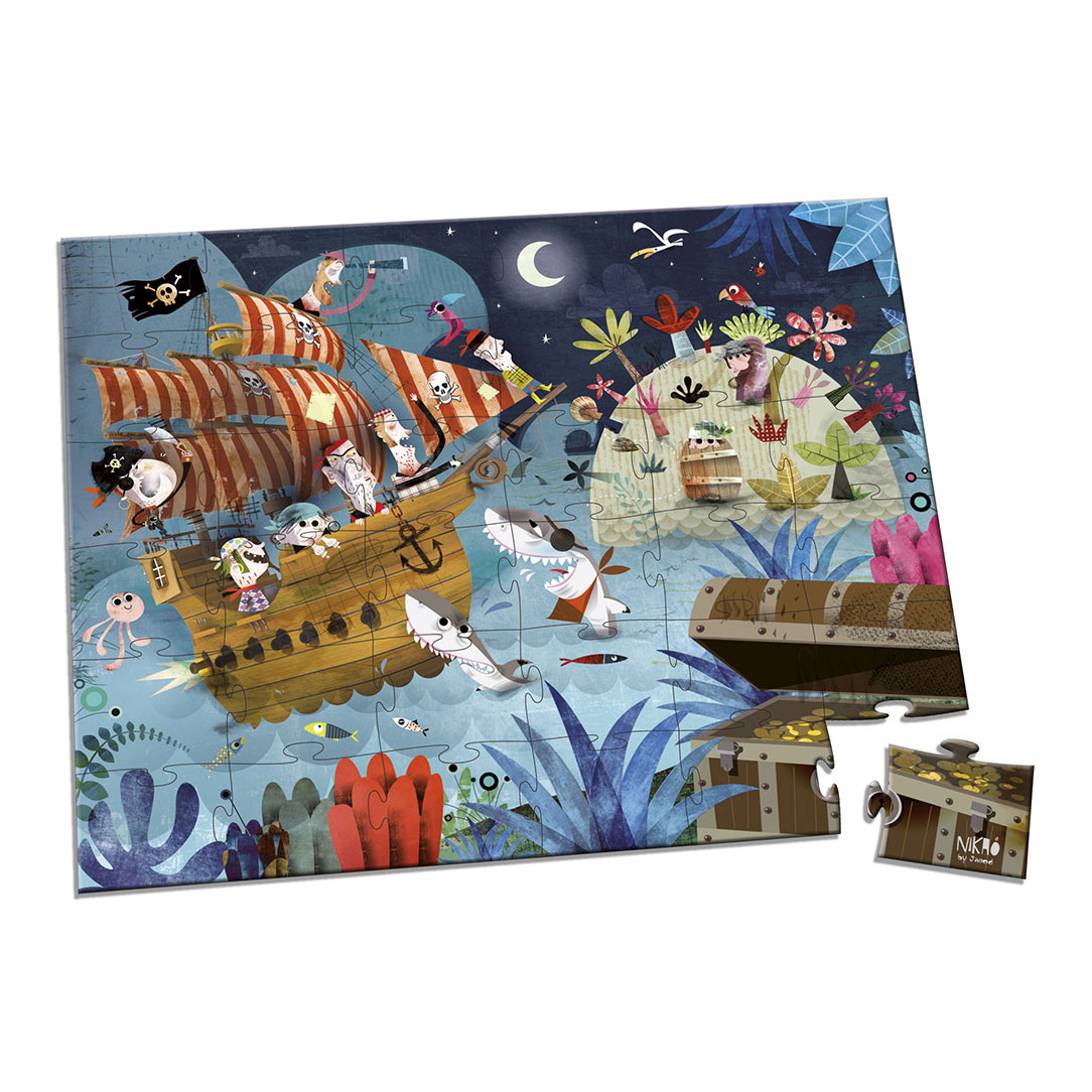 Janod Puzzel - Piraten, 36st.