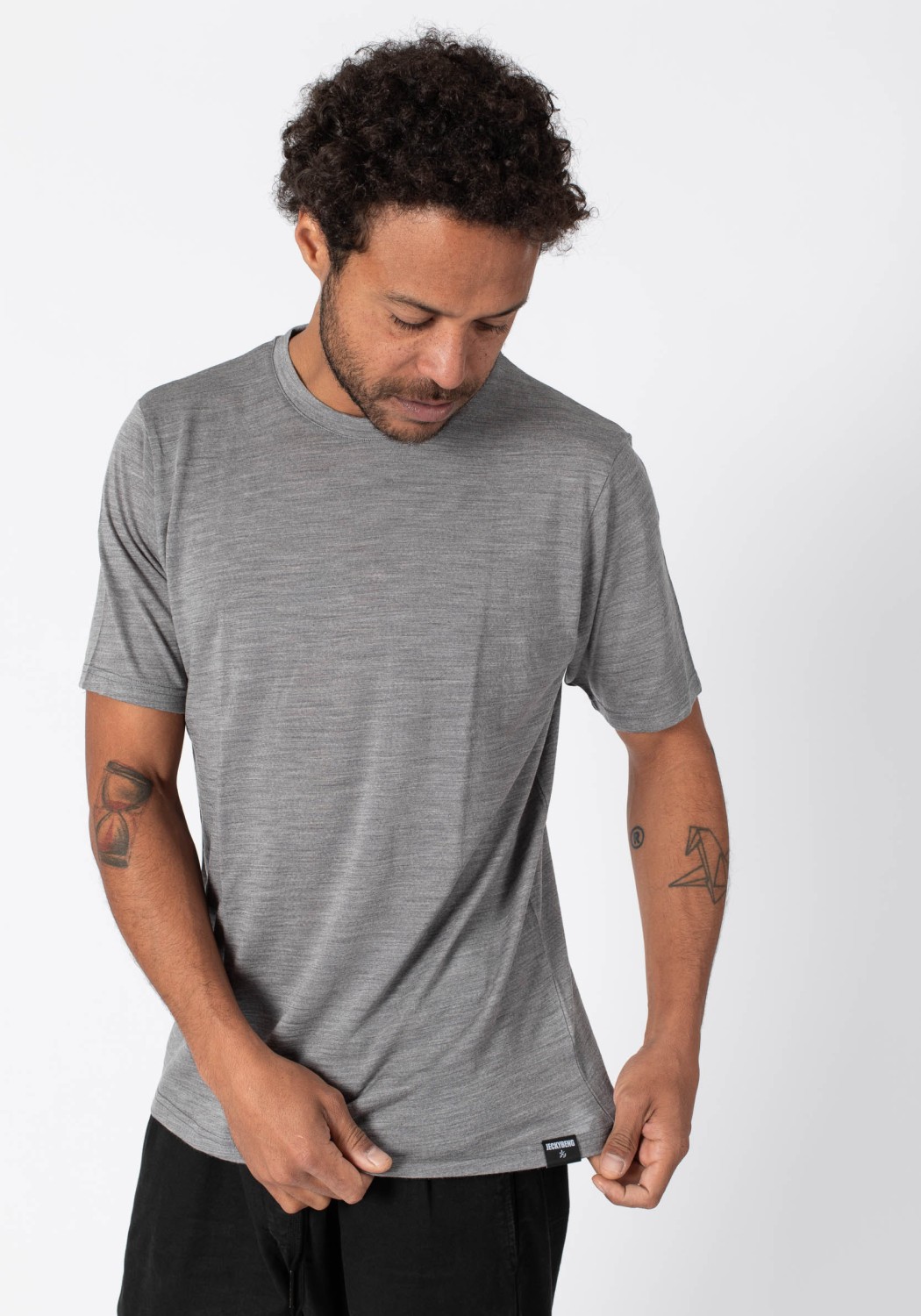 Jeckybeng The Merino Tee Unisex Grey Melange
