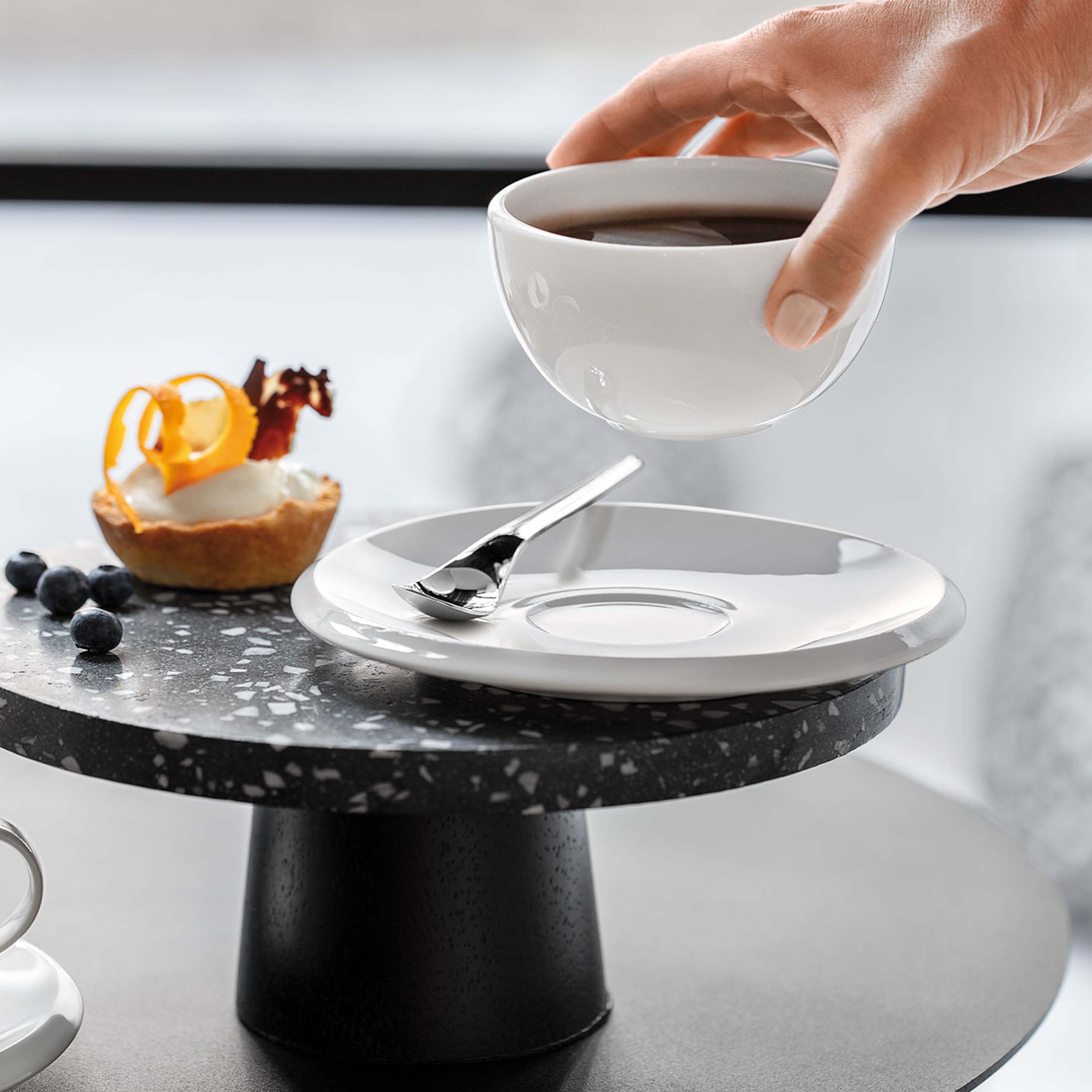 NewMoon Coffee cup saucer White, 6.7'', Premium Porcelain