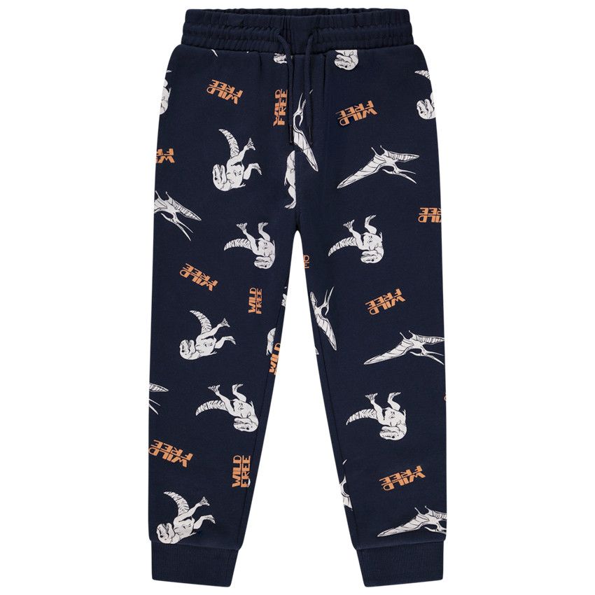 Jogging molleton imprimé dinosaures pour garçon - Bleu marine