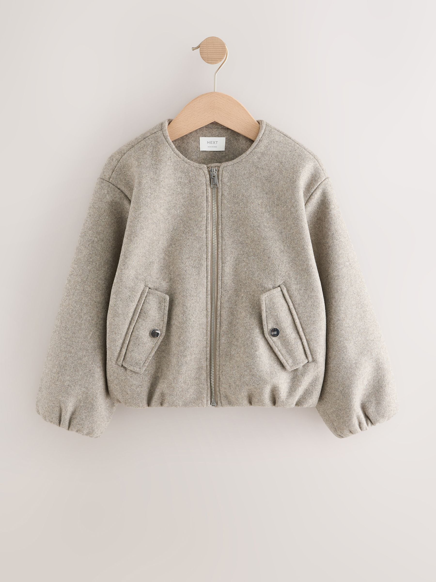 Grijs - Bubble Hem Jacket (6-14yrs)