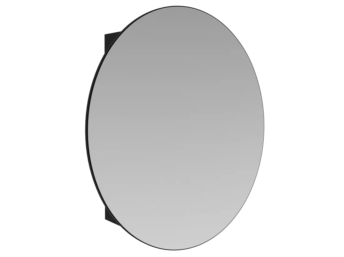 Armoire murale de salle de bain ovale avec miroir – Noir – RURI