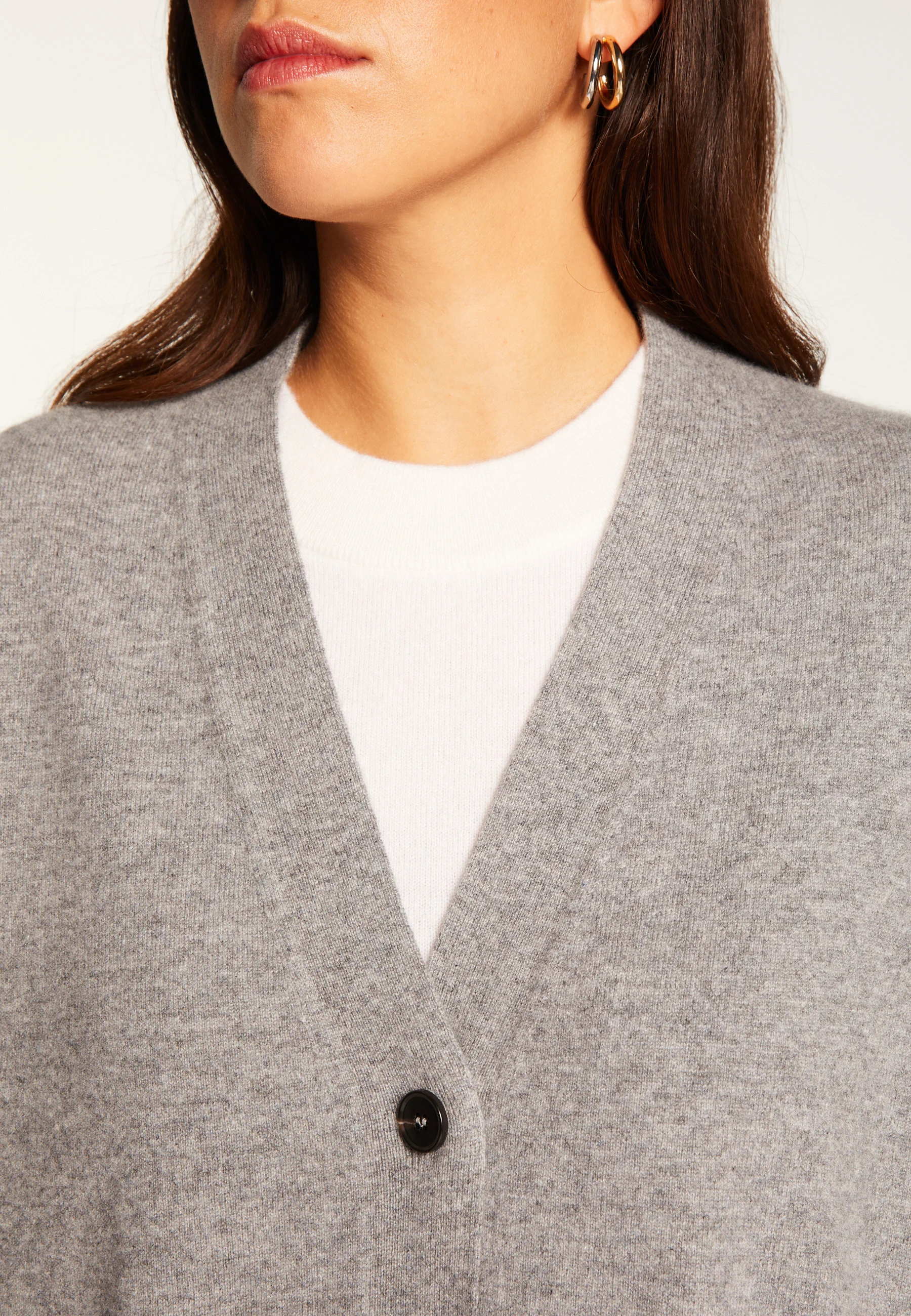 ARIEL - Gilet boutonné en cachemire | Gris