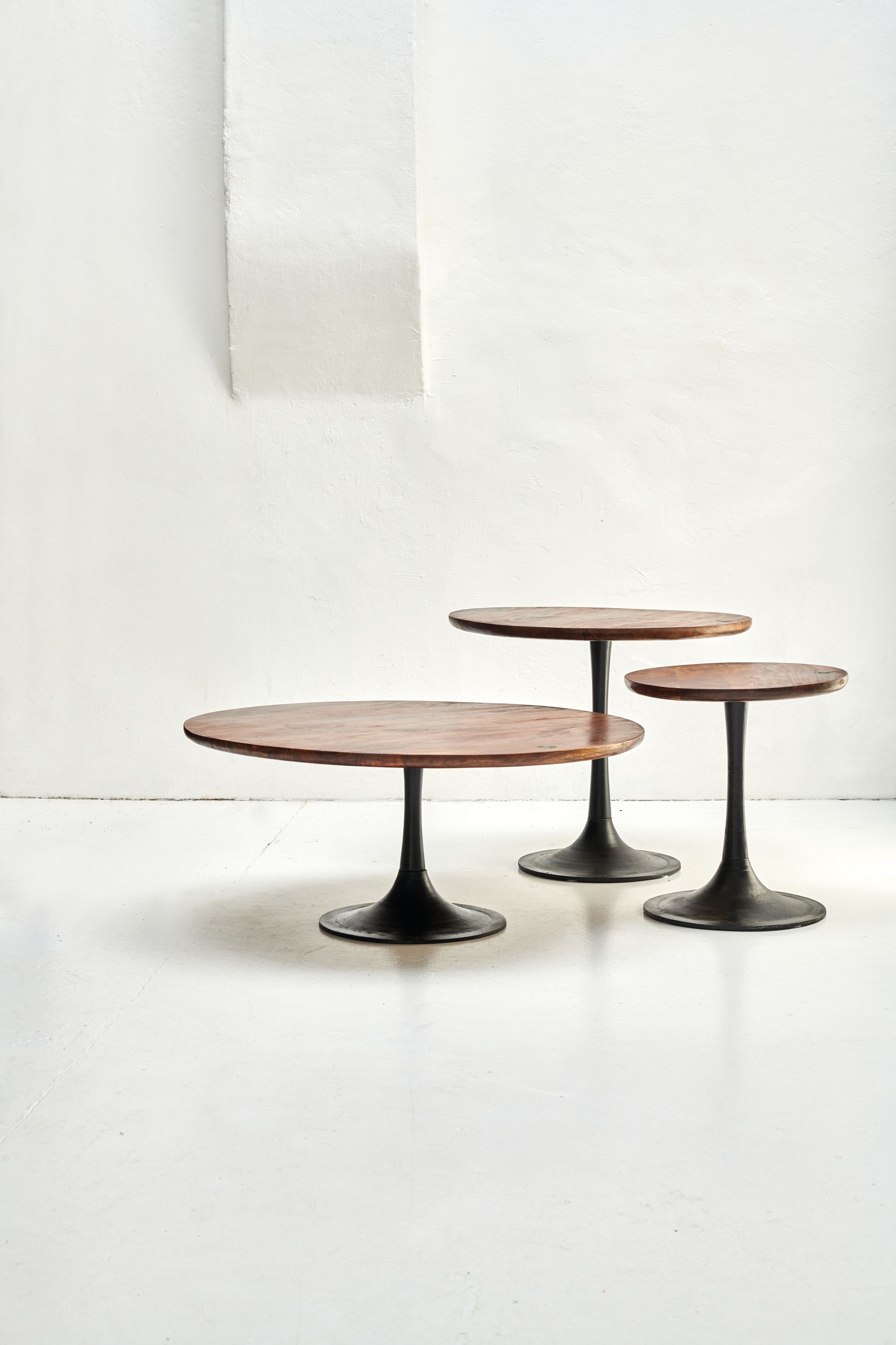 Beistelltisch Mangoholz Tisch Sofatisch Couchtisch Kaffeetisch rund Holztisch