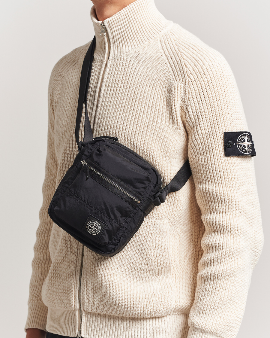 Stone Island Nylon Metal Shoulder Pouch Black