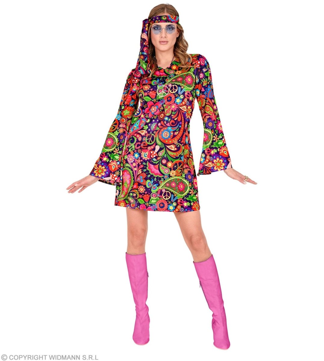 Hippie 60S Jurk Dames Bloemen